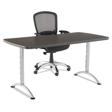 Iceberg Arc Adjustable-height Table, Rectangular Top, 30 X 60 X 30 To 42 High, Walnut-gray freeshipping - TVN Wholesale